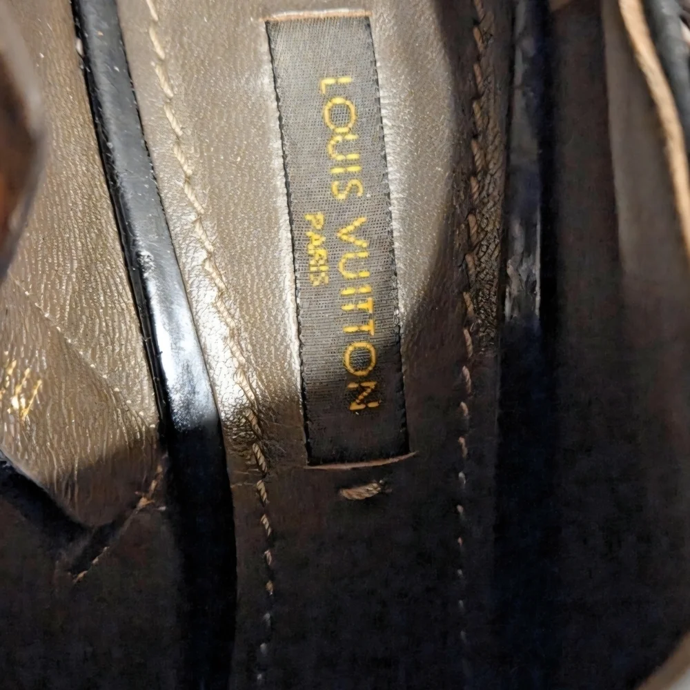 LOUIS VUITTON Boots Heel Leather Greige EU 35 / US Size 5